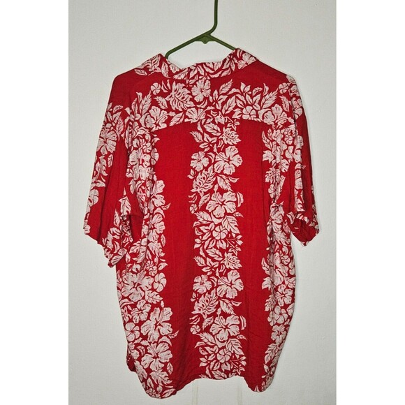 Pineapple Connection Hawaiian Red Button Down Shirt Mens Large - Picture 4 of 5